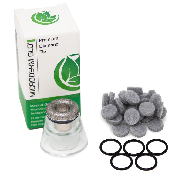 Microderm GLO MINI Premium Diamond Tip & 30 Pack 8mm Filter Bundle